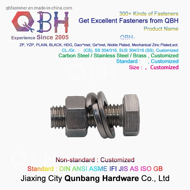 Qbh DIN931/DIN933 35CrMo Full Thread/Half Thread HDG Hex Bolt and Single Chamfered Nut Assemble