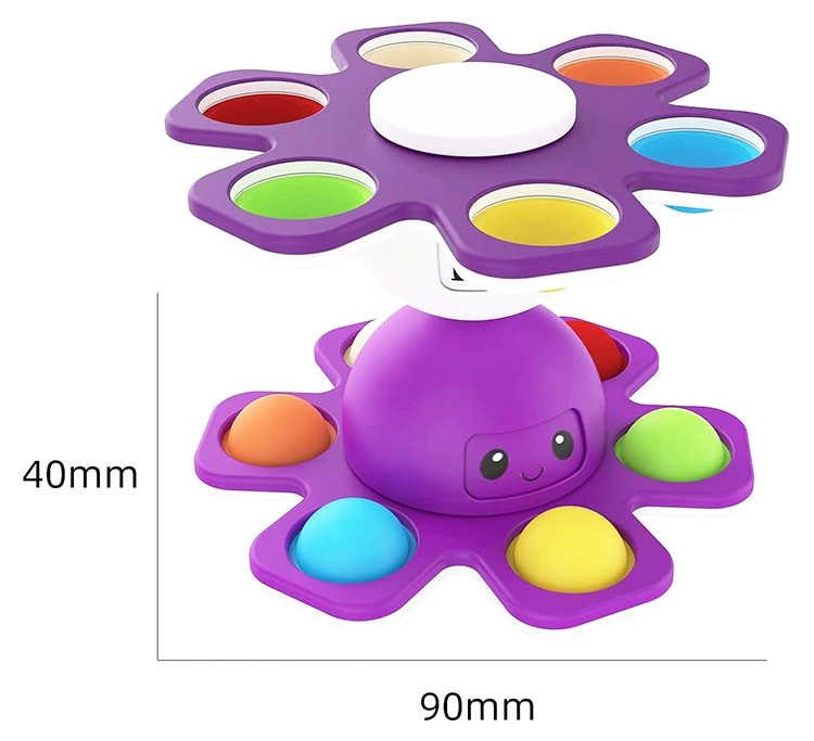 Octopus Gyro Puzzle Decompression Artifact Unzip Bubble Music Finger Toys Anti-Stress Face Changing Fidget Top Toy Gift