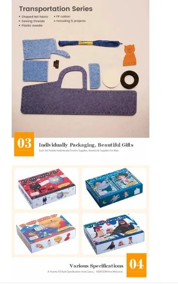 DIY Sewing Craft Kits Felt Kit Vehicle Series Kids Toys