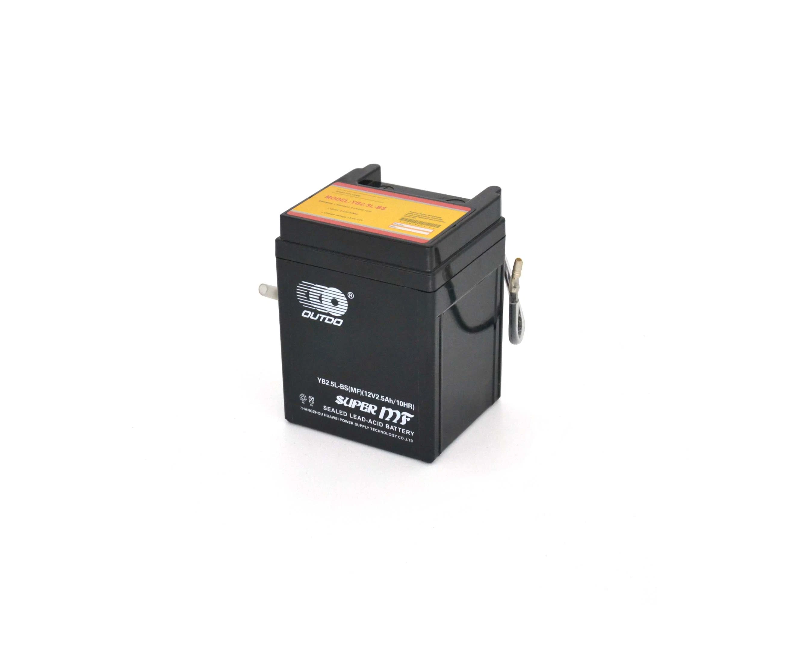 12V 2.5ah Yb2.5L-BS Outdo AGM Sealed Mf Maintenance Free Factory Activated Power Sports Starter High Performance Rechargeable Lead Acid Motorcycle Battery