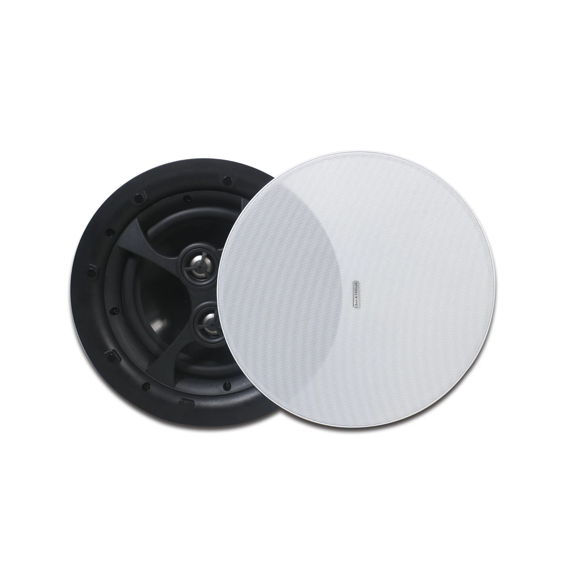 Professional Dante Audio PA System 8 Inch 60W ABS Plastic 8ohm 2 Way 2 Tweeter Rimless Ceiling Mounted Speaker with Crossover and Back Dome