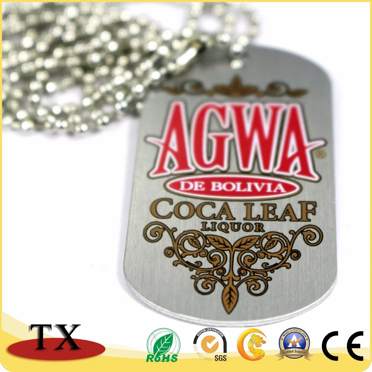 La cadena de militares de aluminio Fábrica de Dog Tag