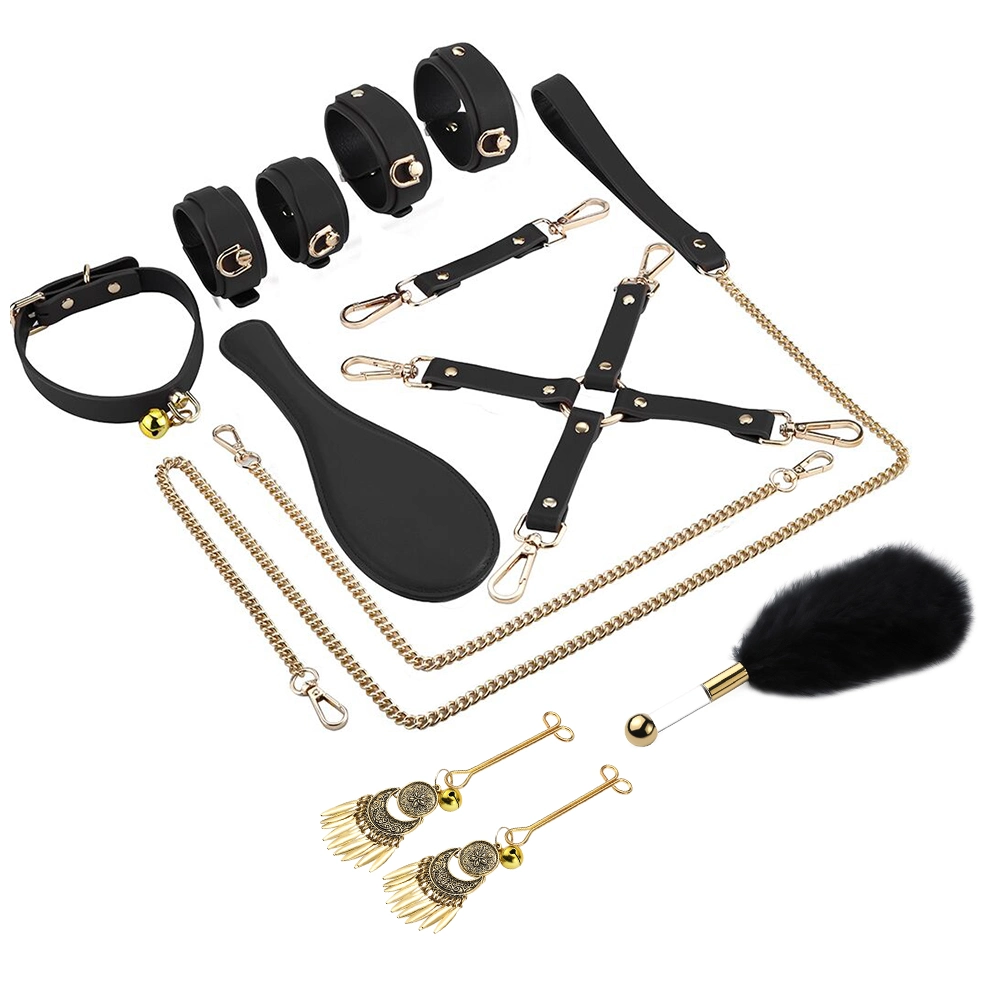 8pcs/Set SM Flirting Leather Slave Bondage Kits für Erwachsene Sexspielzeug