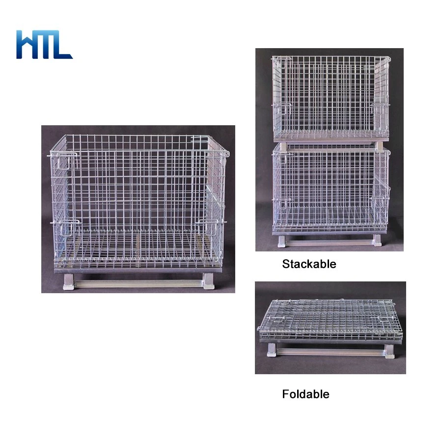 Warehouse Welded Wire Mesh Foldable and Collapsible Steel Storage Cage