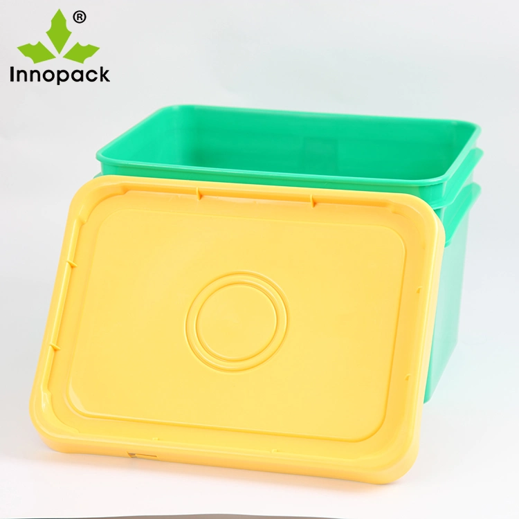 20L Rectangular Plastic Bucket Food Grade FDA with Lid and Handle