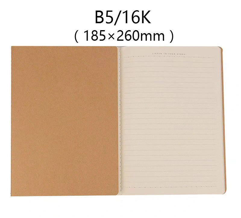 16K Bloc de notas simple Kraft papel Bloc de notas B5 tapa retro en blanco Libro de ejercicios