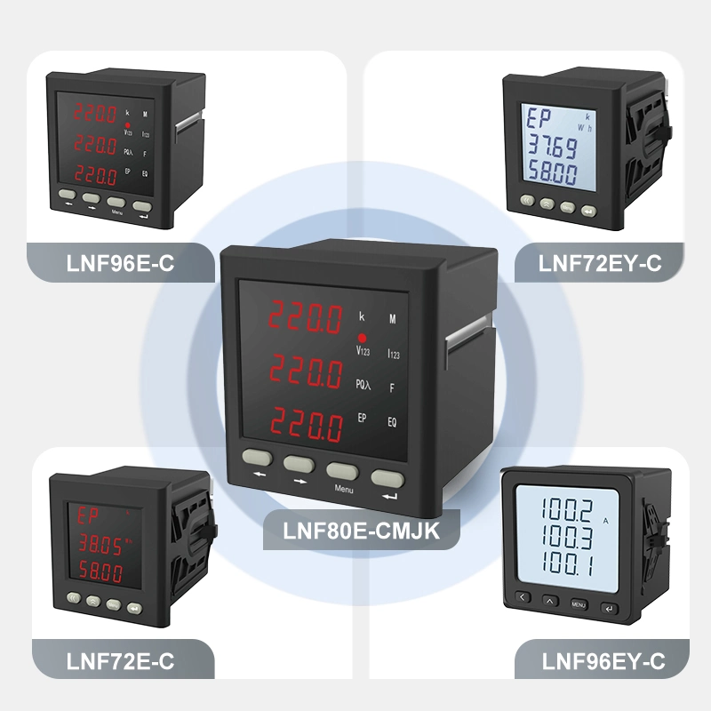 Factory Hot Sale 0.5 Class Digital Panel Ammeter Current Meter 3 Phase AC Voltmeter Ammeter Power Meter