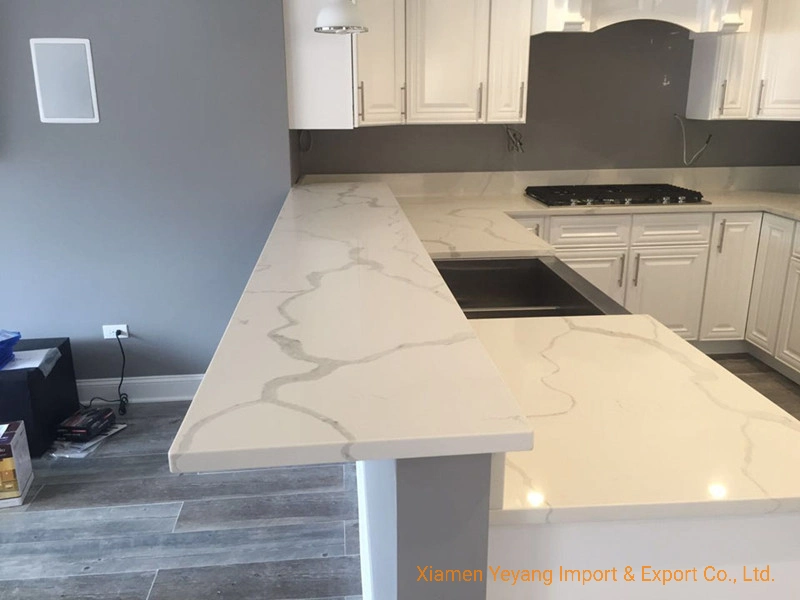 Calacatta Quartz Countertops and Backsplash for Kitchen Project