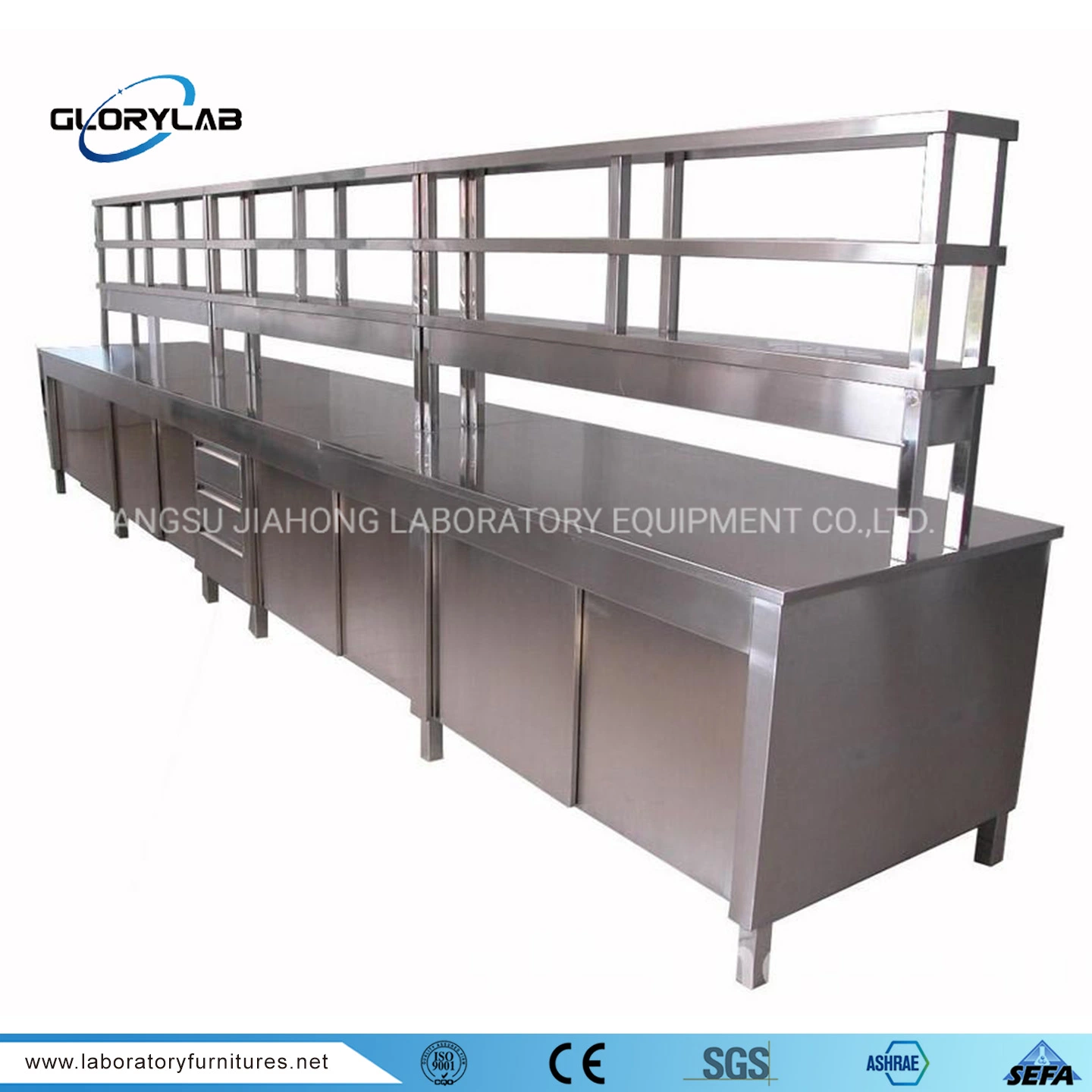 Stainless Steel Bench with Cabinet Laboratory Furniture 304stainless Steel Workstation Bench Jh-Ss006)