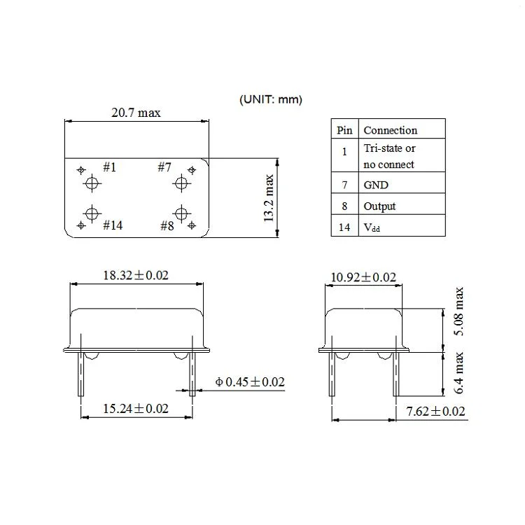 Full Size DIP14 4pin Crystal Oscillator 90.000MHz~110.000MHz Active Components 3.3V 5V