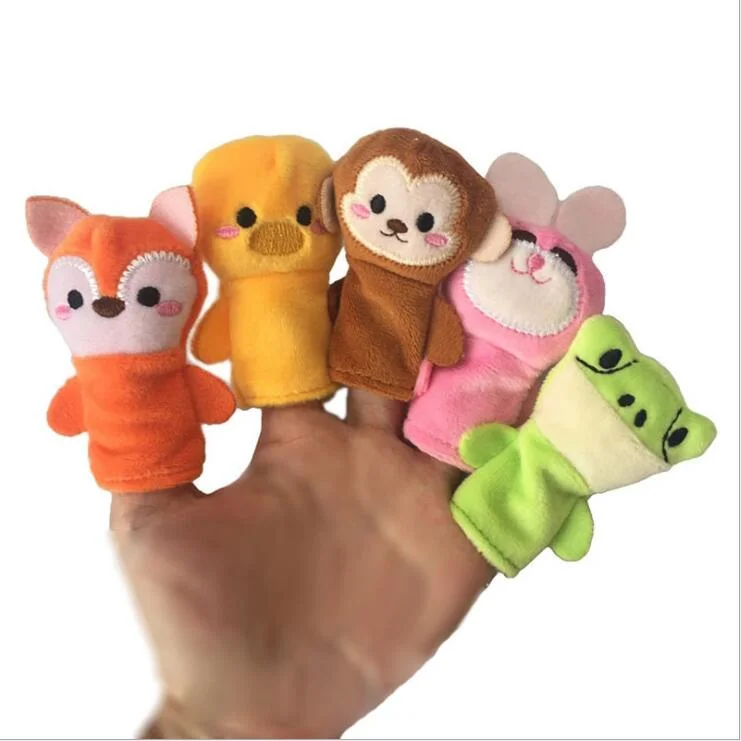 Different Cartoon Animal Finger Puppets Soft Velvet Dolls Props Toys Easter Basket Stuffers