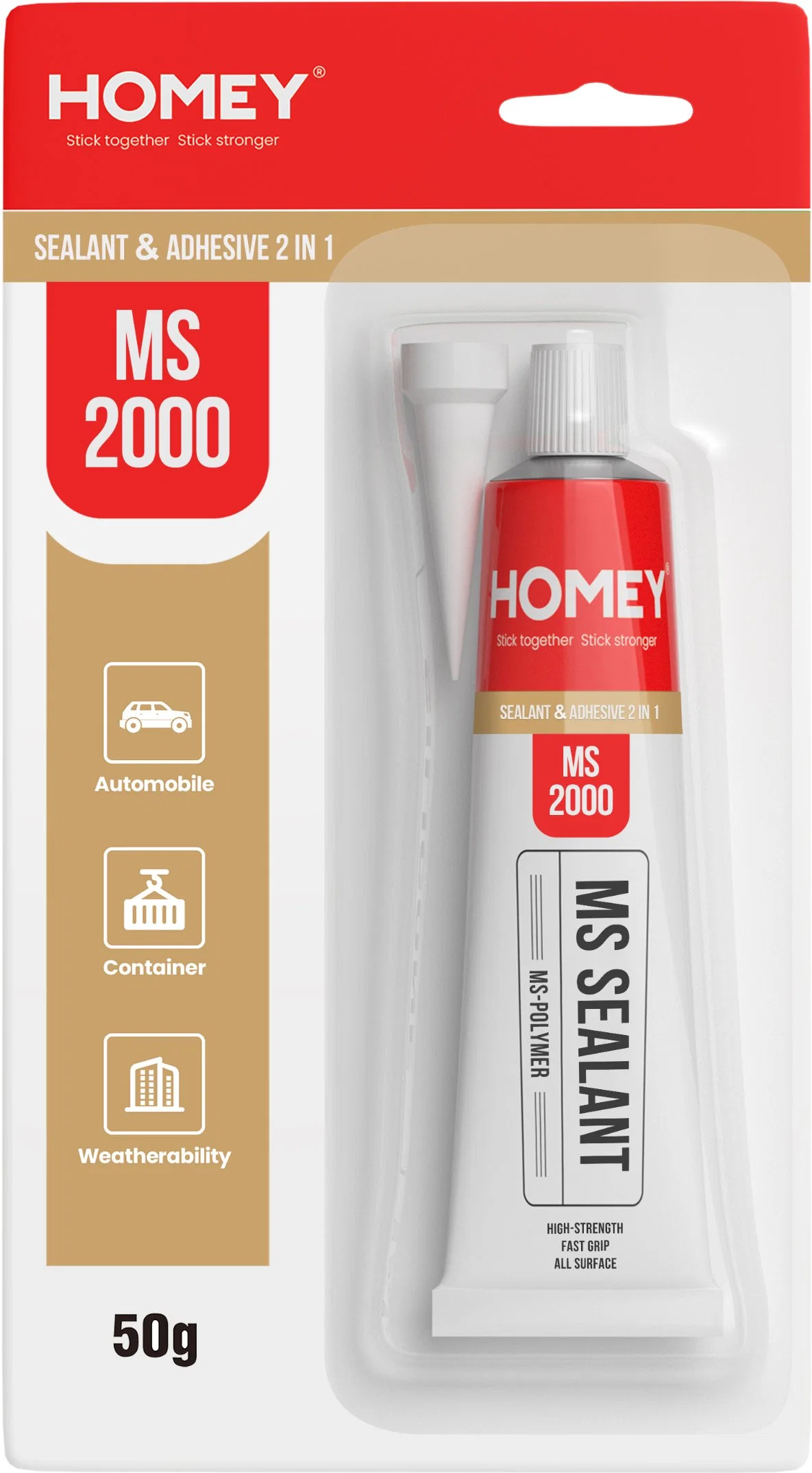 Haute résistance Pollution-Free Fast-Curing Ms Polymer pour l'industrie du bâtiment, de l'automobile et des conteneurs.