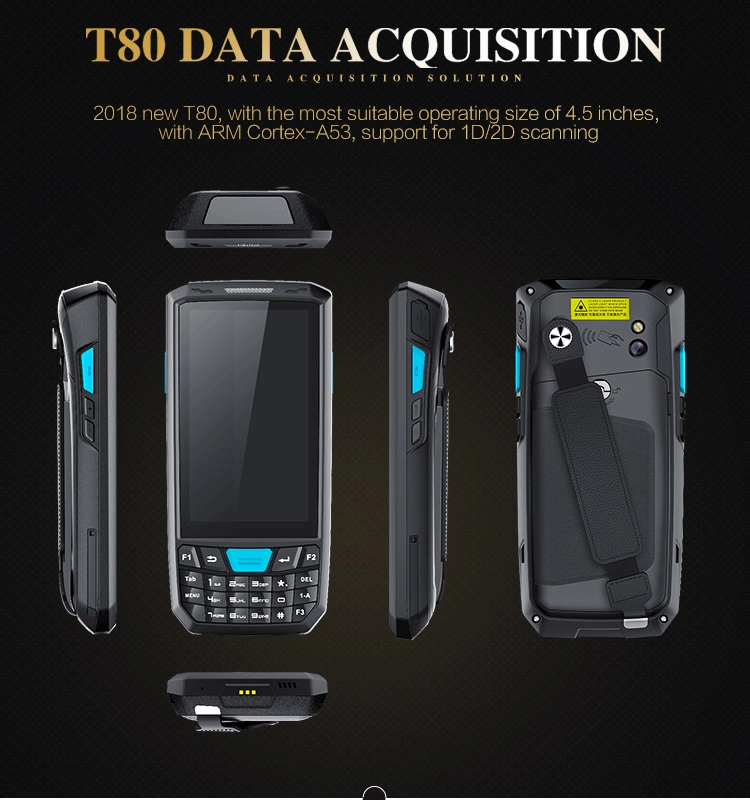 Android 1d 2D Qr Barcode Scanner PDA with SIM and Psam Card Slot