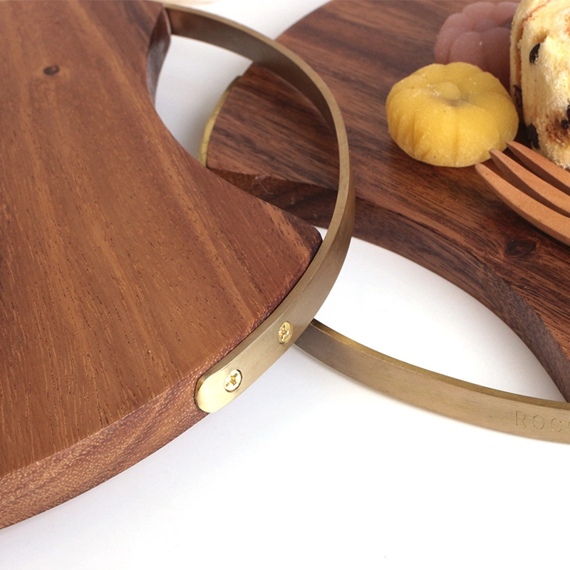 Japanese Creative Cutting Chopping Board Solid Wood Fruit Chopping Board Kitchen Household Round Cooked Food Tray