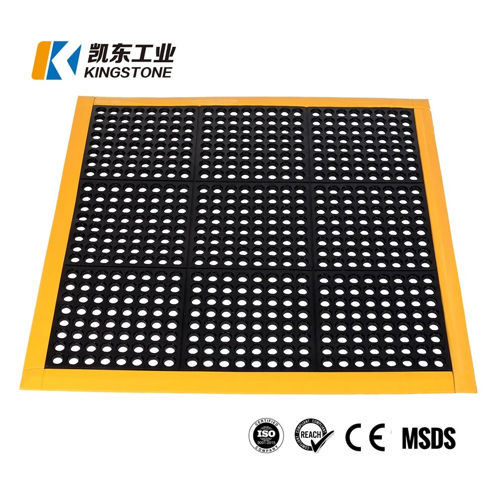 Hot Sale Interlocking Non Slip Porous Ring Anti Skid Anti Fatigue Safety Oil Resistant Rubber Mat