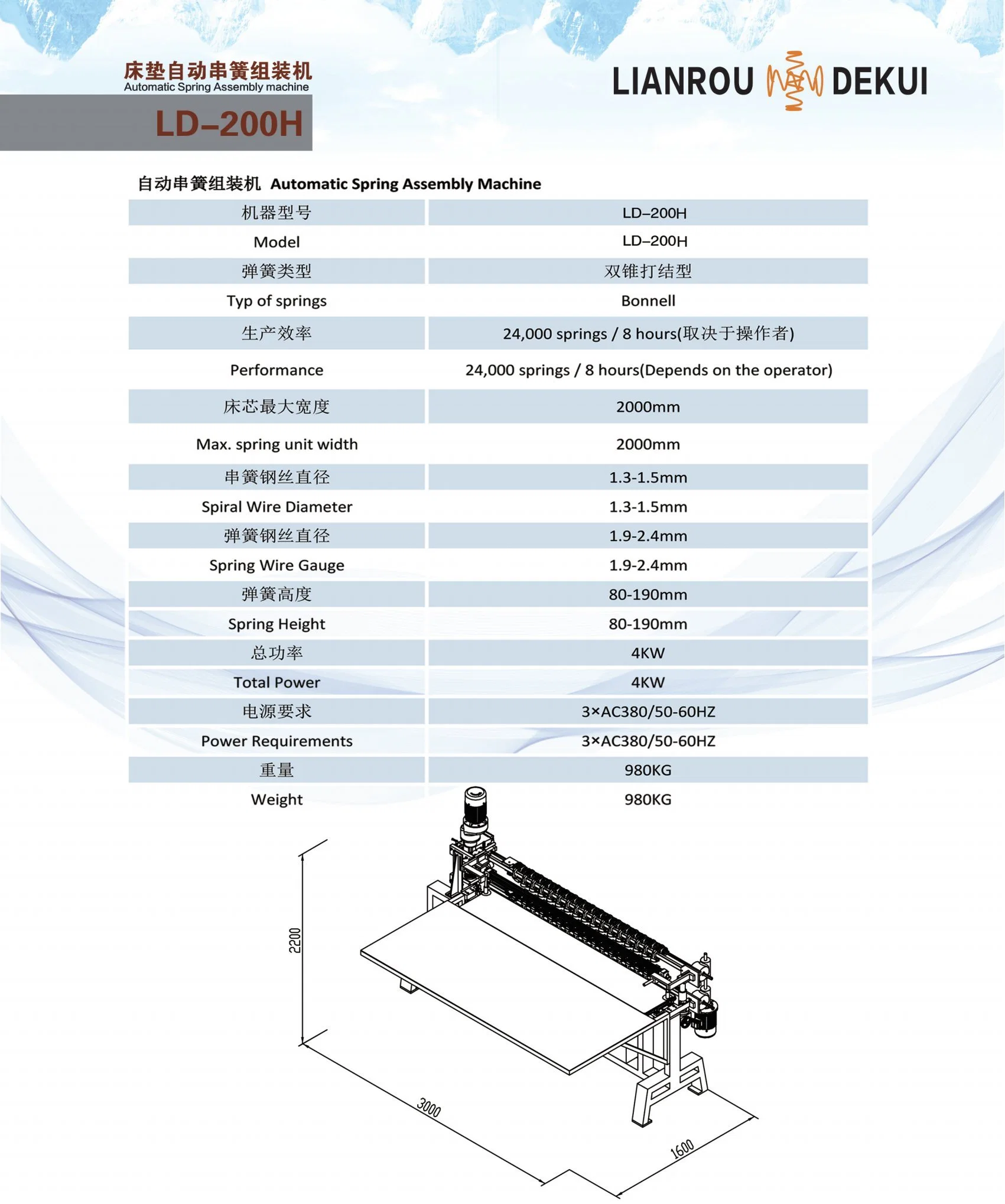 Servo Motor New Automatic Bonnell Spring Assembly Machine for Mattress