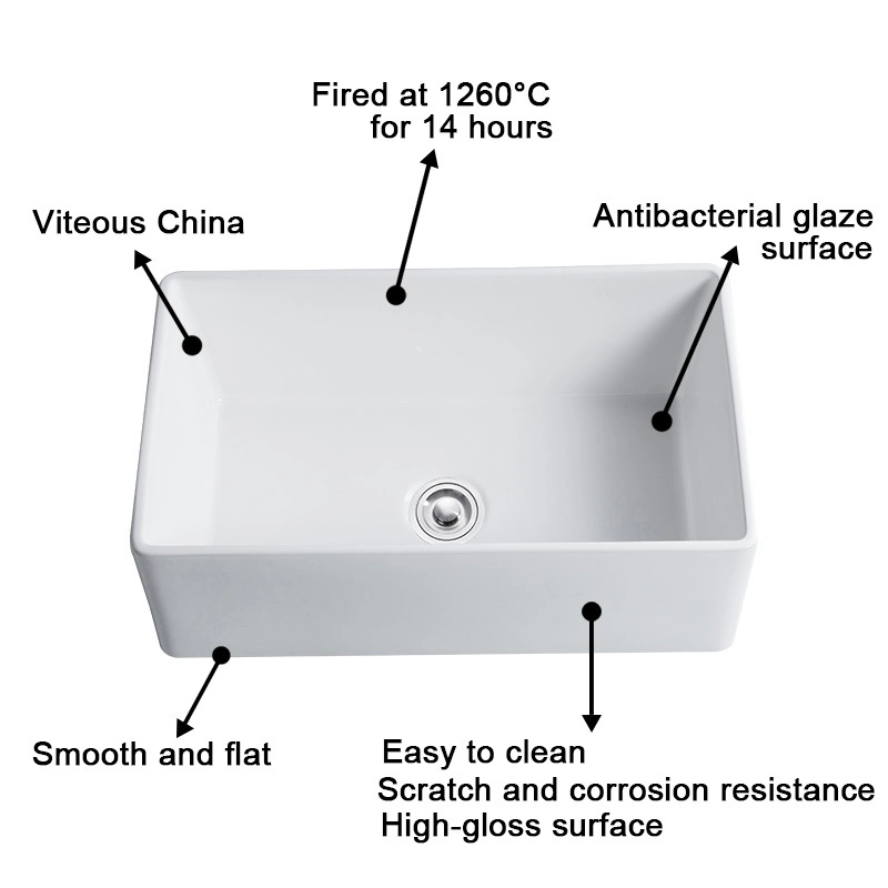 Unter Mount Morden Design Wasserfall Porzellan Feuerklay Keramik Bauernhaus Küche Sink durch OVS Direct Selling