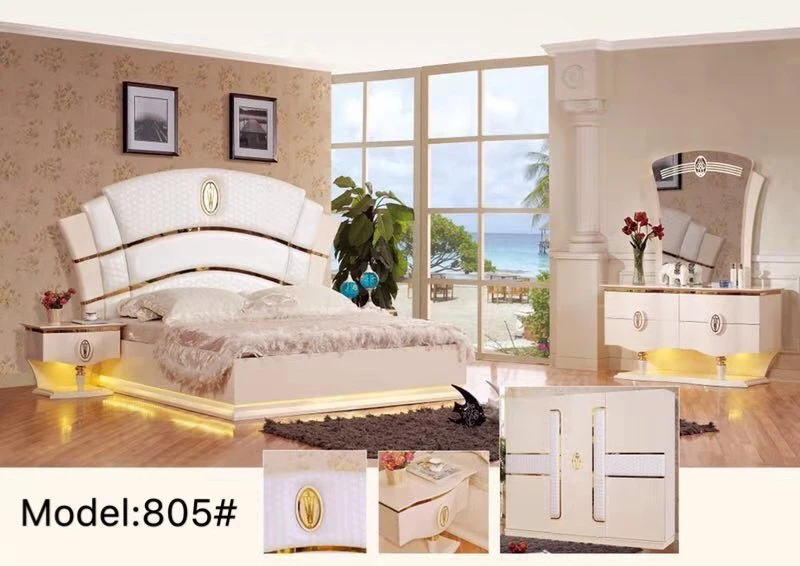 Tamaño King conjunto de dormitorio estilo Europeo Venta caliente Muebles de lujo