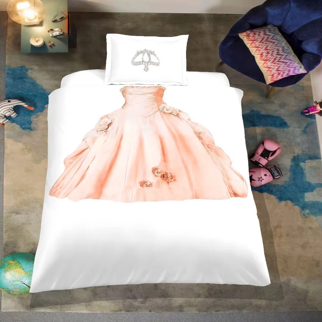 Sweet Princess Patterns 3D Printed 90GSM Duvet Cover with 2 Pillowcases and Bed Sheet