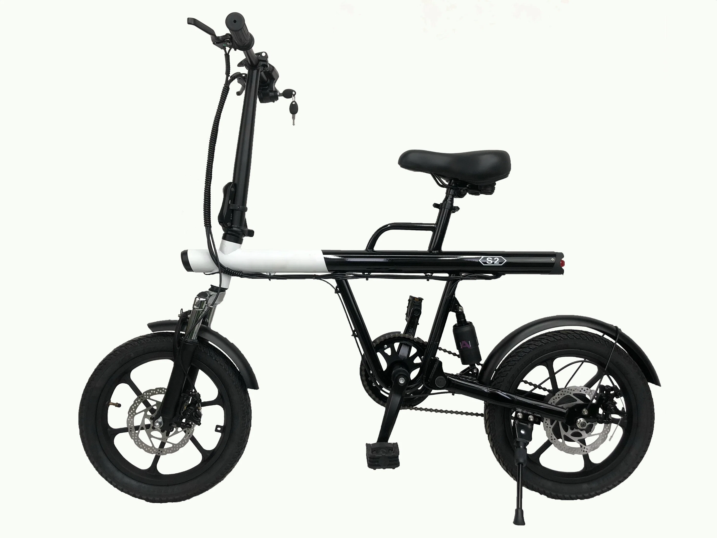 يتم طي الدراجة الكهربائية 16 بوصة 250 واط من خلال الدراجة الهوائية 36 فولت دراجة كهربائية 7 سرعات دراجة كهربائية هجينة CE
