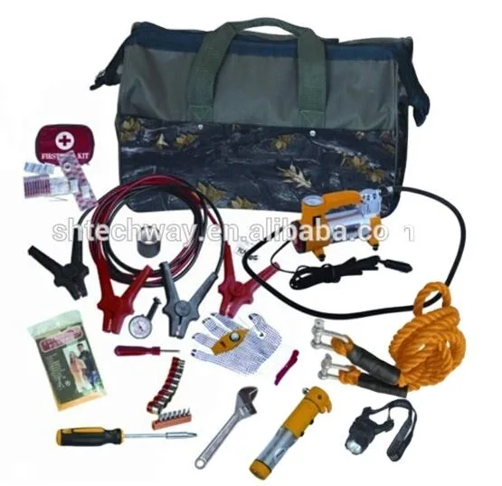General Medi 127-Pieces Roadside Car Emergency Kit Include Mini First Aid Kit.