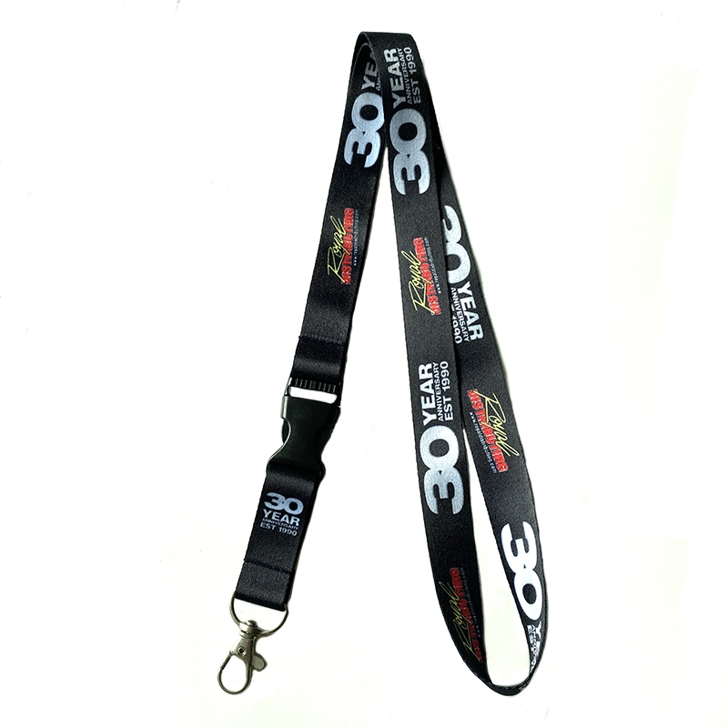 Transferencia de Calor personalizados Lanyards de poliéster de alta calidad personalizado de impresión por sublimación de color negro Lanyards