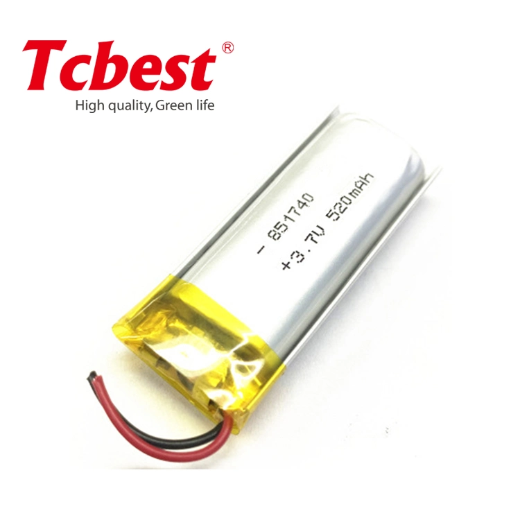 520mAh 3.7V 851740 Rechargeable Lithium Ion Polymer for Mobile Phones Lithium Battery