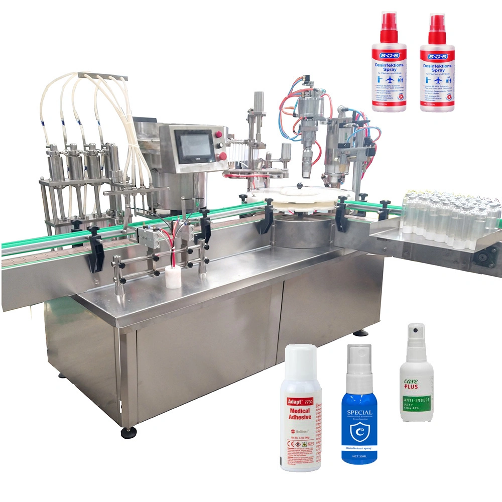 Qyg Industrial 100-500ml Disinfectant Hand Sanitizer Alcohol Spray Liquid Filling Capping Machine