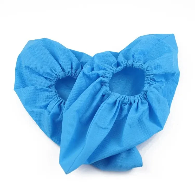 High Quality Not Easy to Break Disposable Waterproof Shoes Cover Non Woven PE Shoe Cover Plastic Blue Cleanroom Medical Disposable Shoe Cover