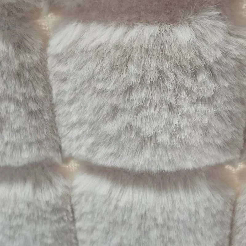 El lujo de poliéster suave Jacquard Textil de la claridad del chequeo de la felpa Fake Fur