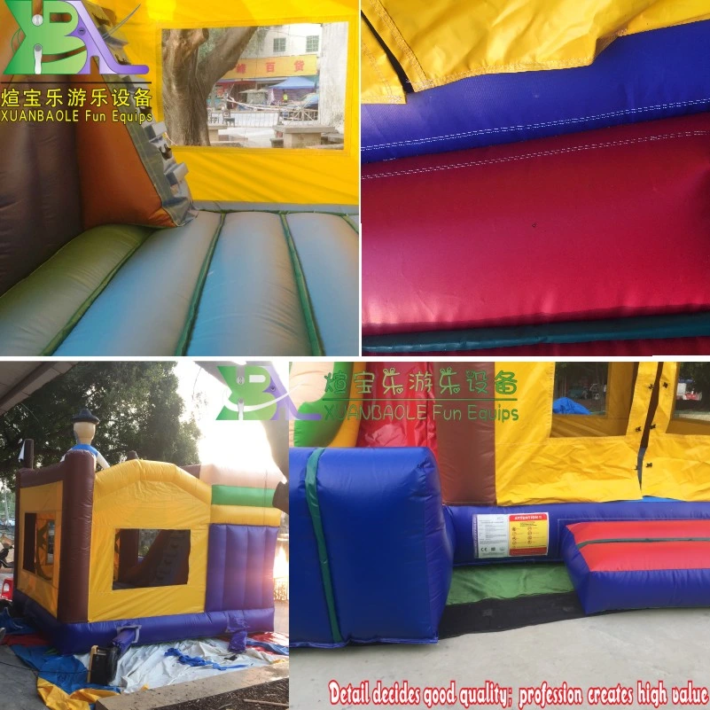 Original Design 3 in 1 Jumping Pirate Combo Bouncer, Rental Business Inflatable Castle Combo with Slide