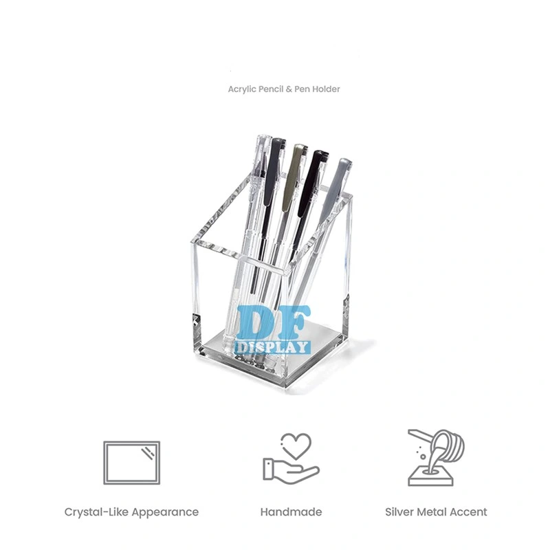 Cheap Products Wholesale/Supplier Clear Acrylic Boxes Acrylic Pen & Pencil Holder - Modern Trapezoid Design - Beautiful Desk Organizer for Home or Office