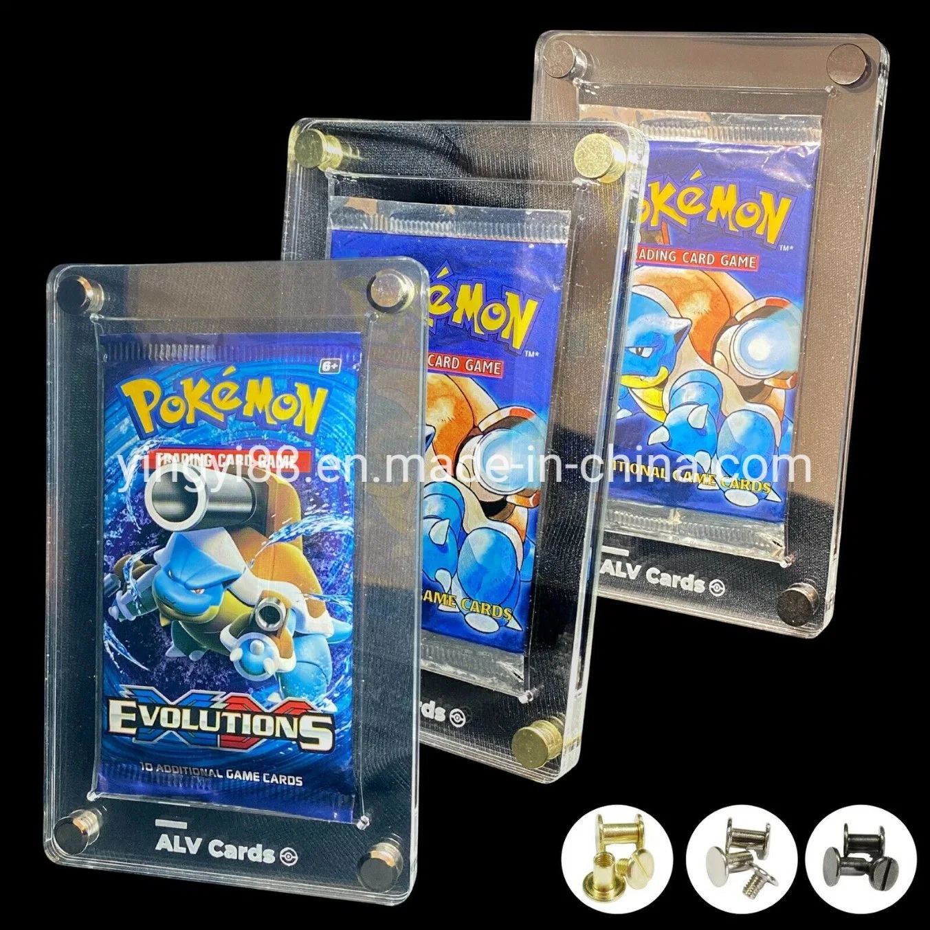 Soporte para tarjetas graduadas Pokemon PSA acrílico transparente anti-UV con Base