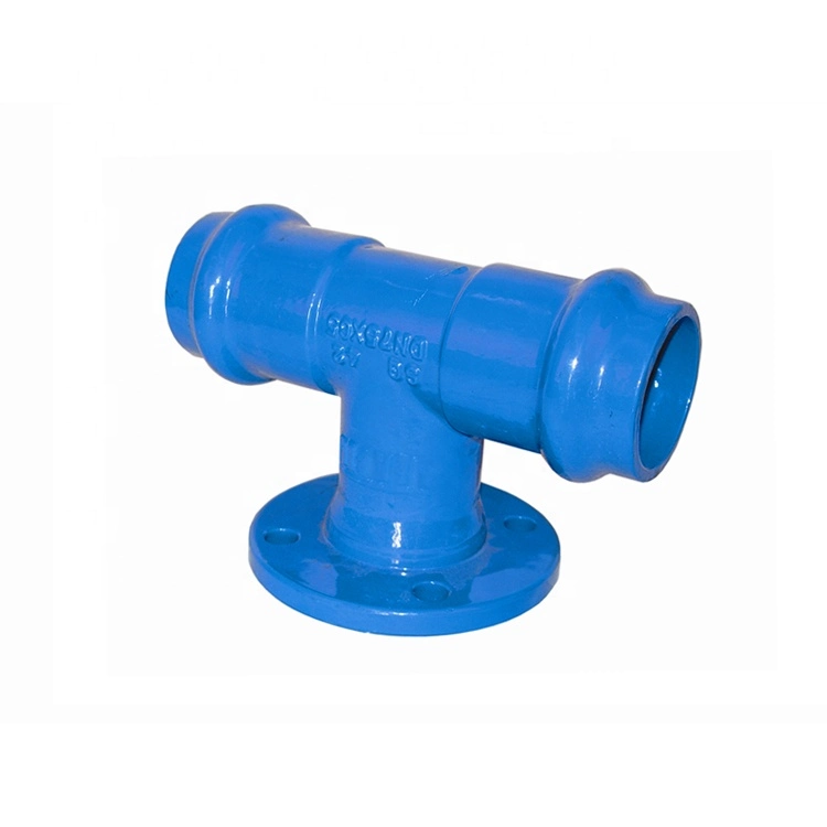 En 545 Ductile Iron Casting Di PVC Pipe Fitting Double Socket Tee with One Flange