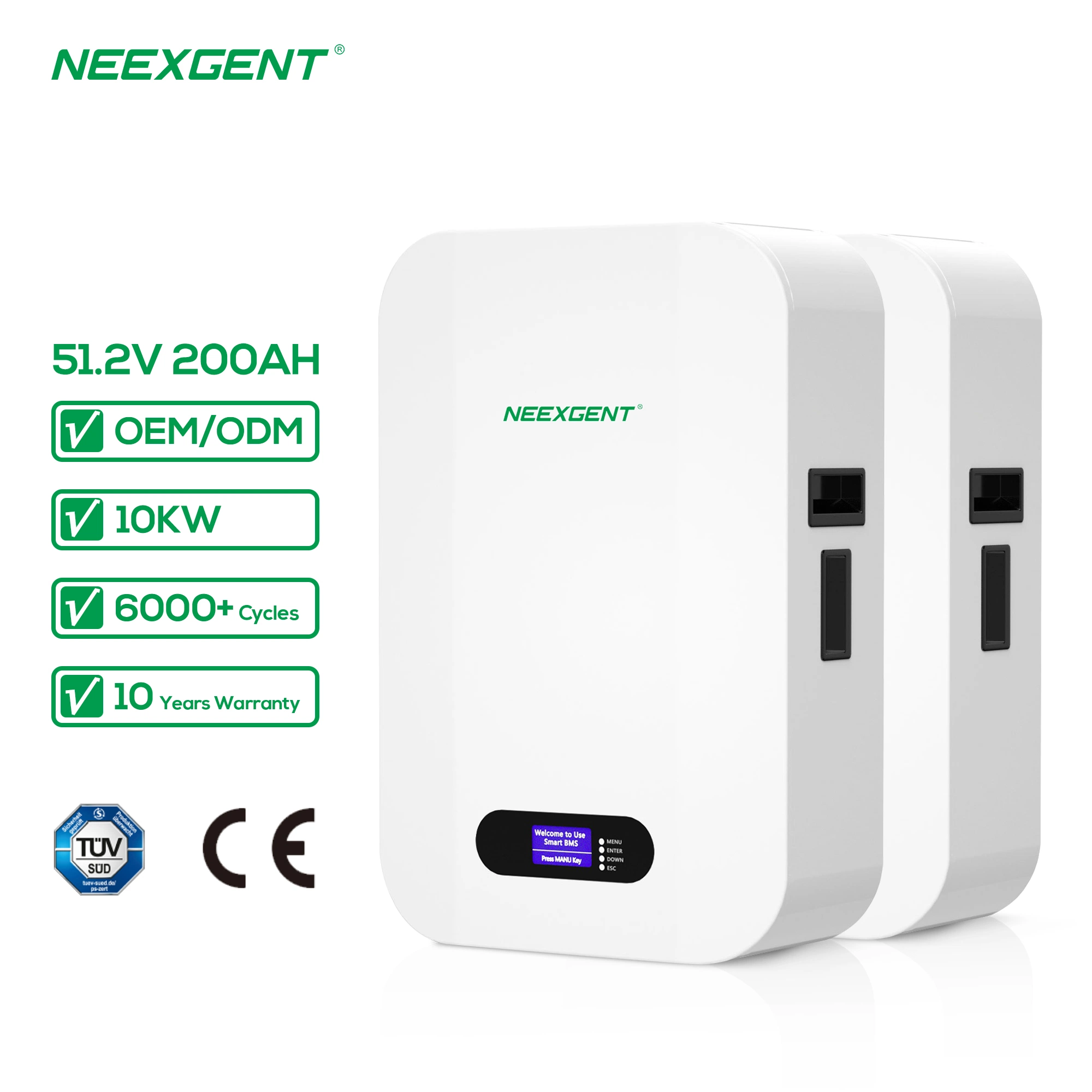 Neexgent 51.2V 100ah Energy Storage Lithium Battery Wall Mount Lithium Iron Battery