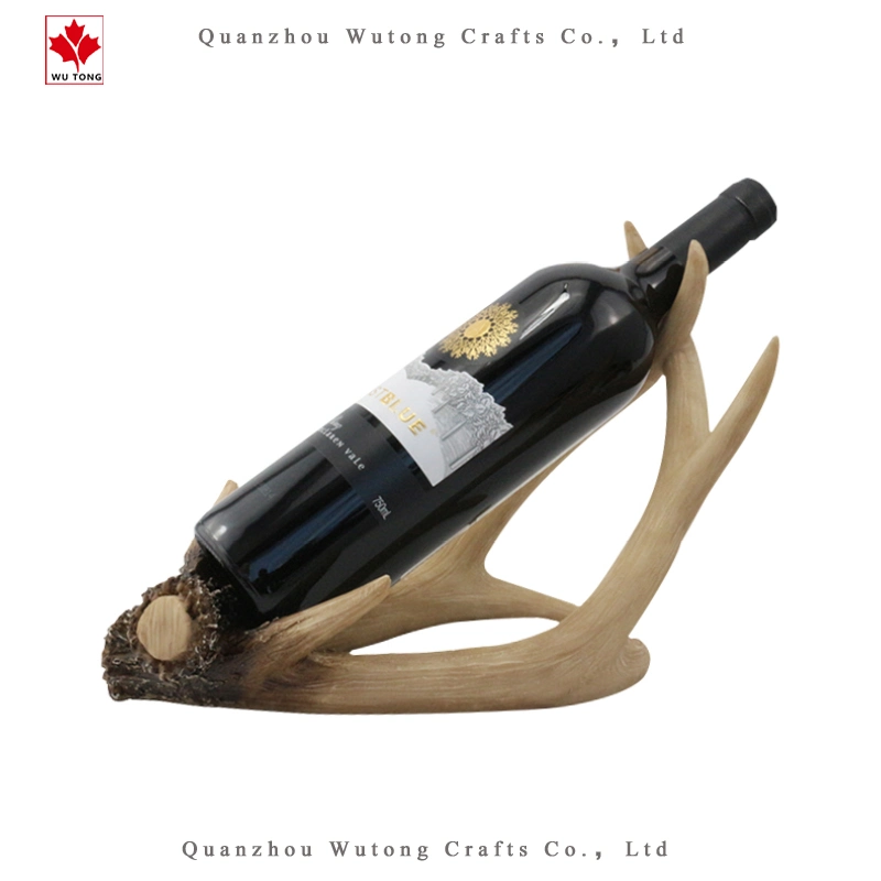 Custom Bottle to The Deer Antlers Figurine Resin Wine Rack