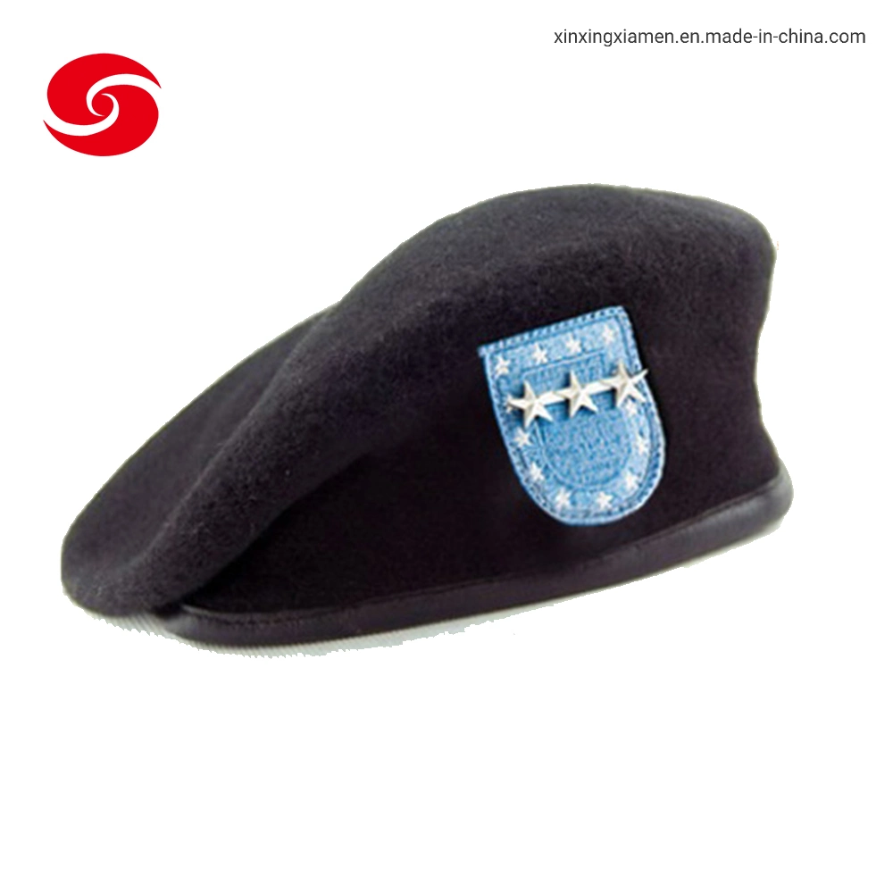 Wholesale Wool Military Beret Cap with Embroidery Emblem