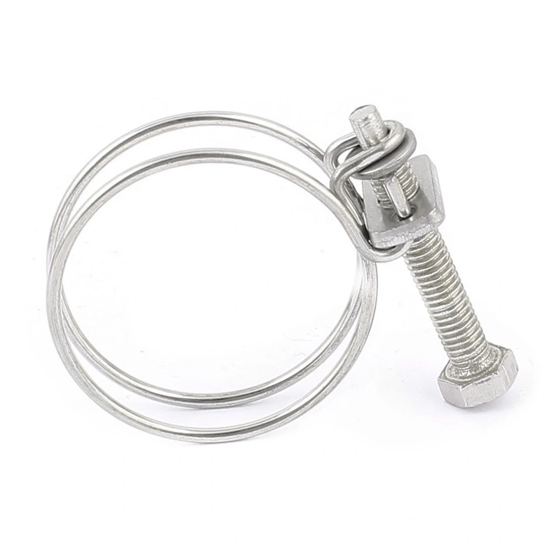 Double Wire Hose Clamp Pipe Clip Screw Bolt Tight Fitting Classic Type