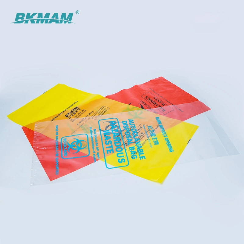 Disposable Yellow Red Bio Hazard Bag for Medical Waste Sterilization Bag