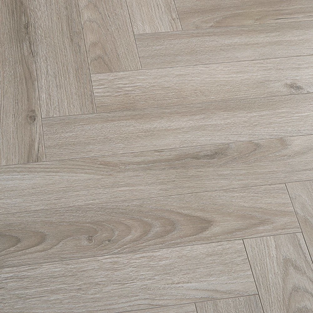 Plancher en bois laminé avec nouveau design et couleur à chevrons Motif V-Groove étanche à l'humidité