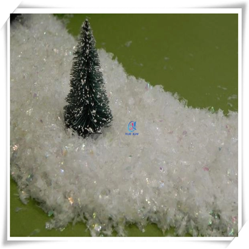 White Iridescent Snow Flake Mix for Store Decoration