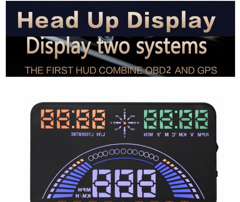 Cómodo vehículo pantalla de la cabeza OBD + GPS Pantalla de la cabeza de HUD, la pantalla de coches, vehículos