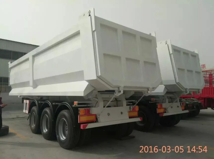 Heavy Duty Tri-Axle Square End Tipping Dumper Truck Trailer