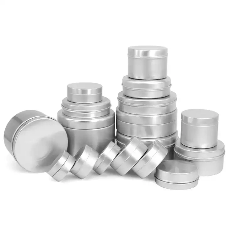 Wholesale/Supplier Empty Metal Cream Lip Balm Container Hair Wax Pot Silver Can Aluminum Candle Jar Tin