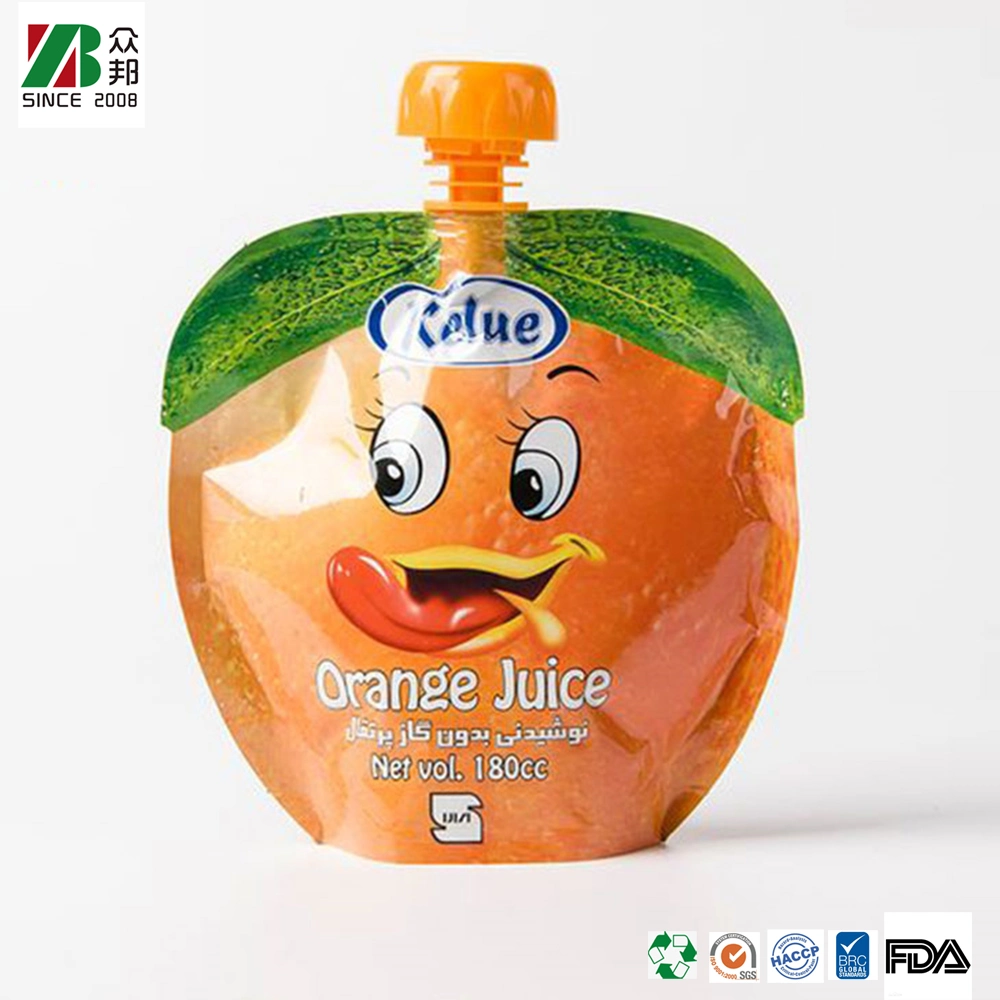 Die Cut Shape Spout Pouch For Fruit Puree