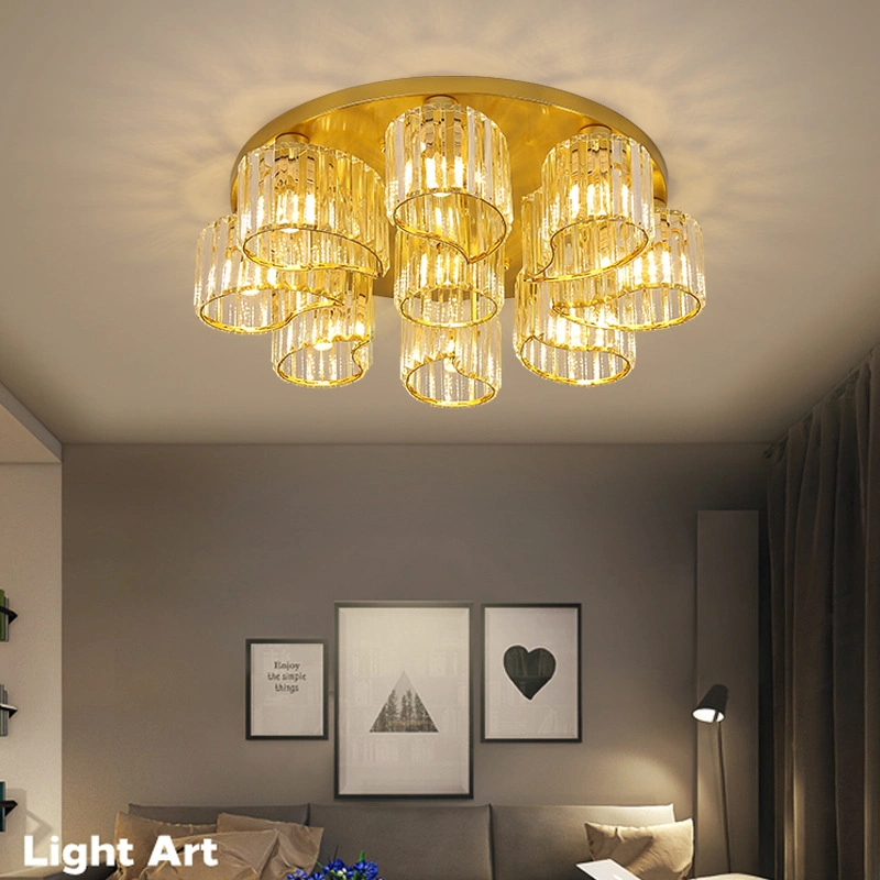 Romantic Modern Minimalist Ceiling Lamp American Model Room Personality Luxury LED Crystal Ceiling Light (WH-CA-76)