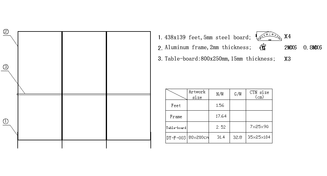 3 Screen Panels Fabric Banner Display Stand