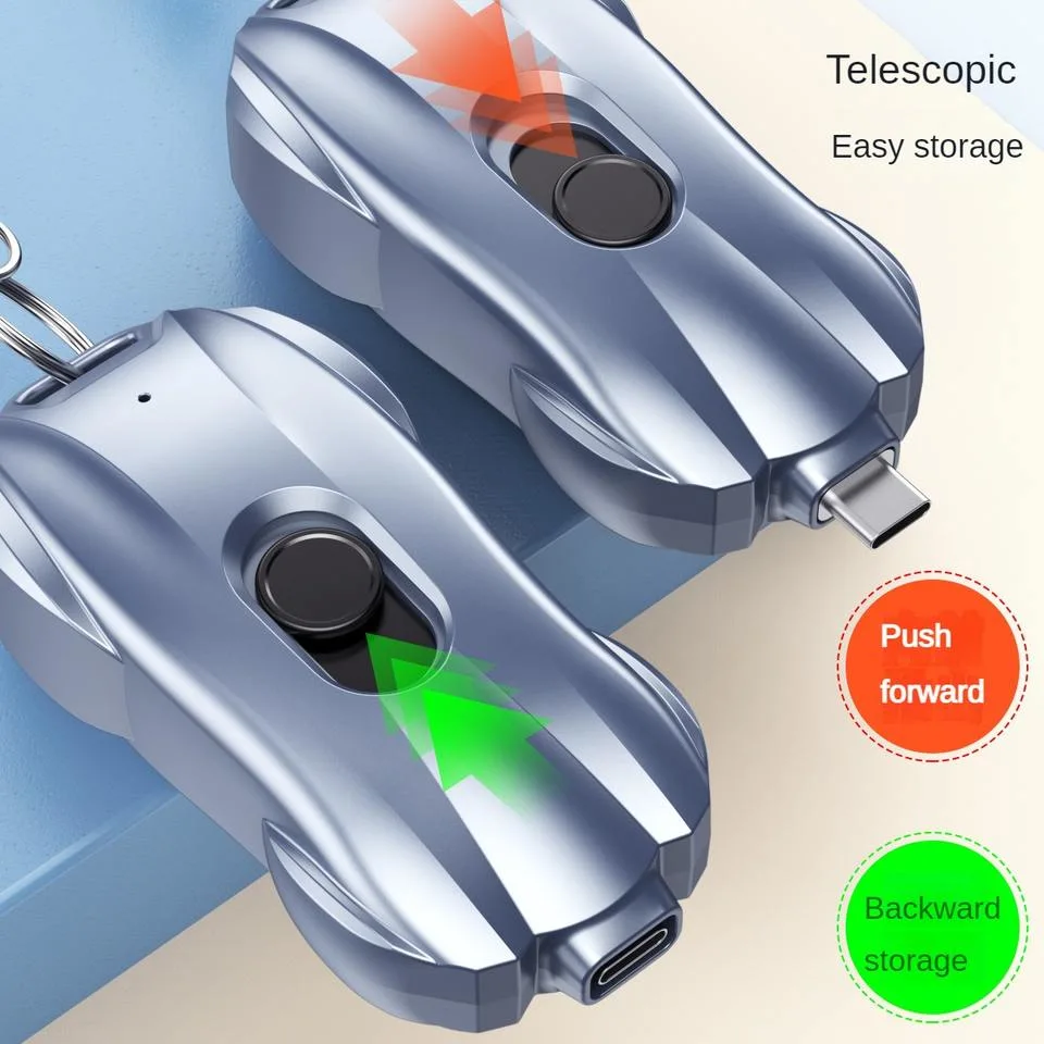 Cargador de emergencia portátil en forma de llavero recargable de 1500mAh.