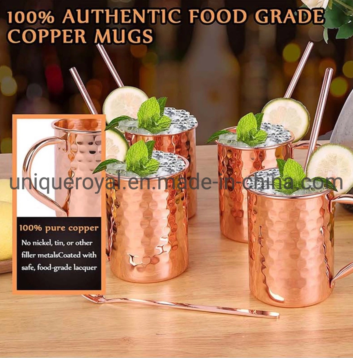 Metal Roll Edge Copper-Plated Beer Cold Drink Cup