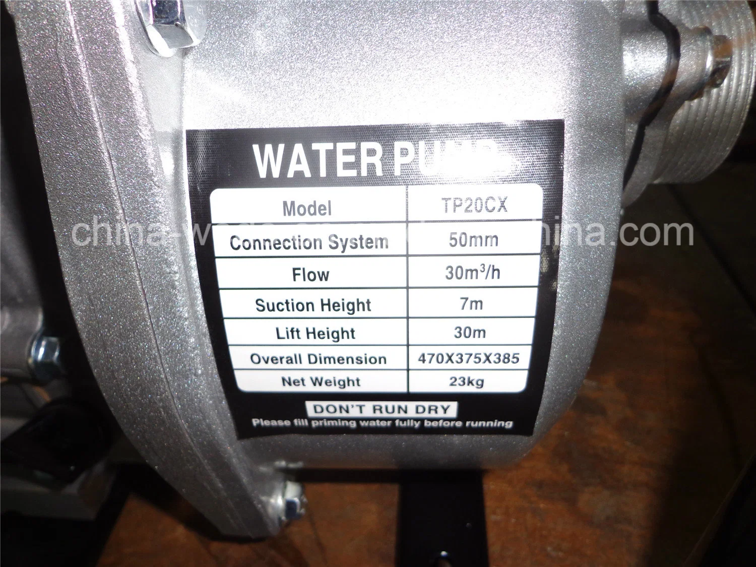 5.5HP/6.5HP Gasoline Engine Water Pump Wp20 Wp30 Wp40